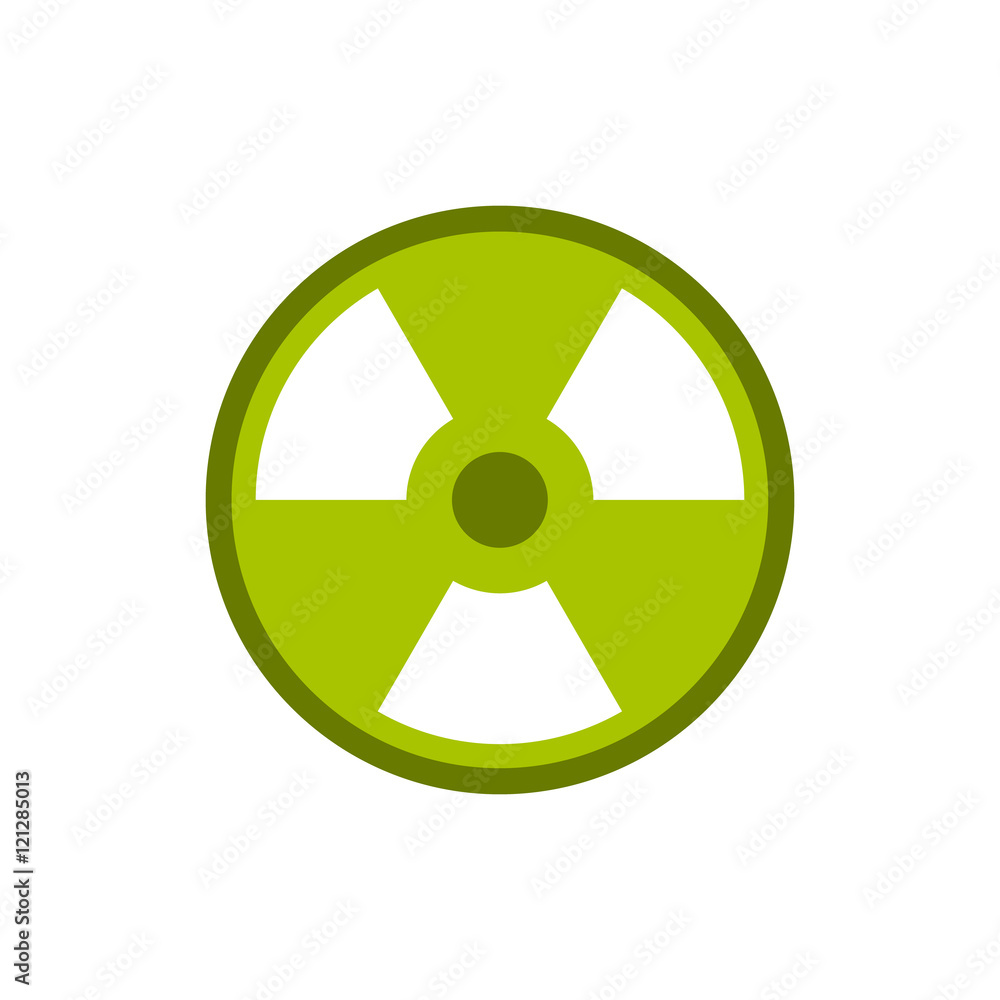 Radioactive sign icon in flat style isolated on white background. Danger symbol vector illustration Radioactive sign icon in flat style isolated on white background. Danger symbol vector illustration