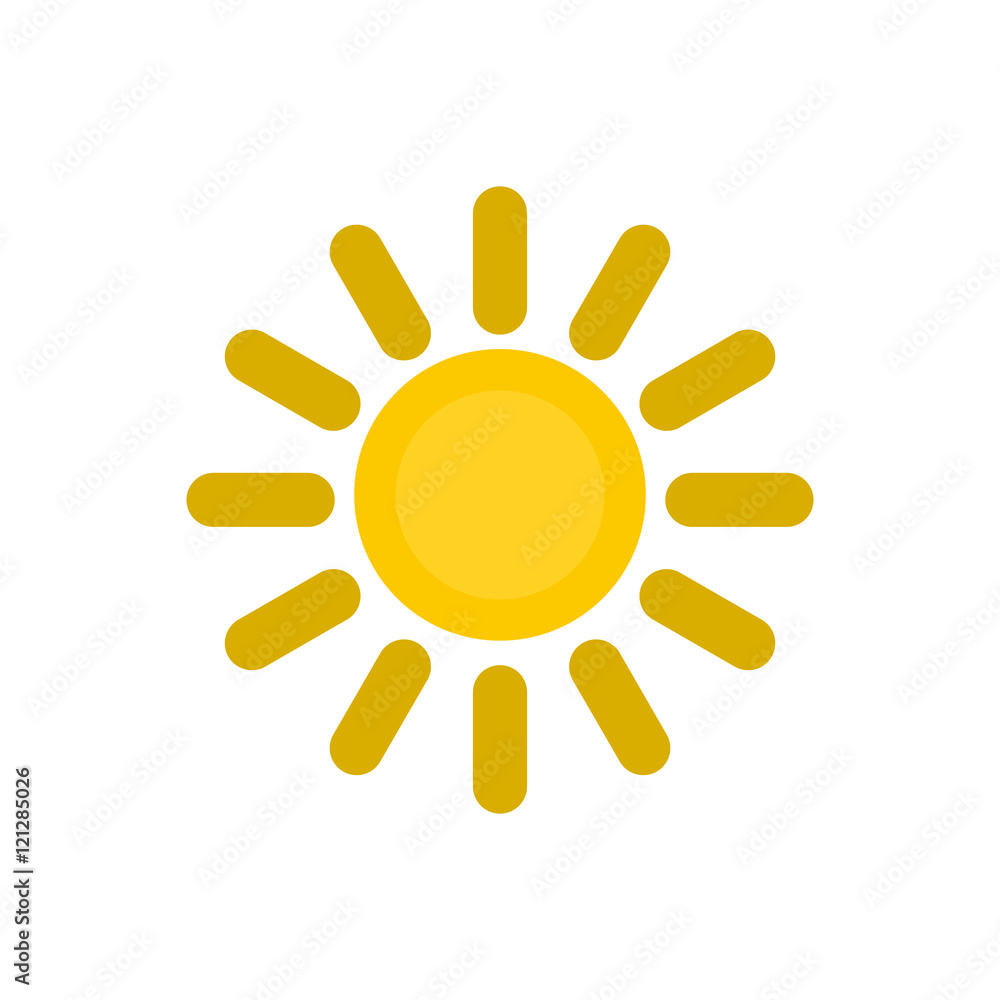 Sun icon in flat style isolated on white background. Planet symbol vector illustration Sun icon in flat style isolated on white background. Planet symbol vector illustration