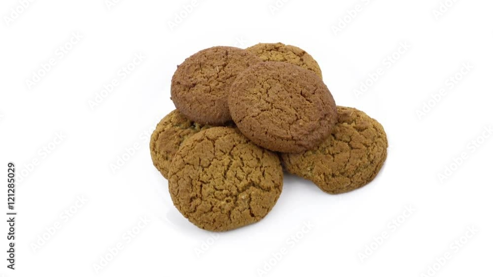Video of Fresh oat cookies rotating at white background. Full Hd loopable stock footage clip.
Video of Fresh oat cookies rotating at white background. Full Hd loopable stock footage clip.