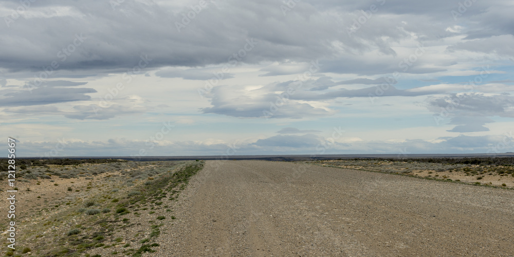 Road passing through landscape, Santa Cruz Province, Patagonia,