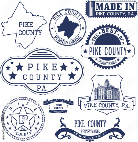 Pike county, PA, generic stamps and signs photo