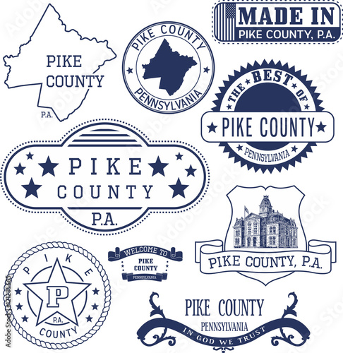 Pike county, PA, generic stamps and signs