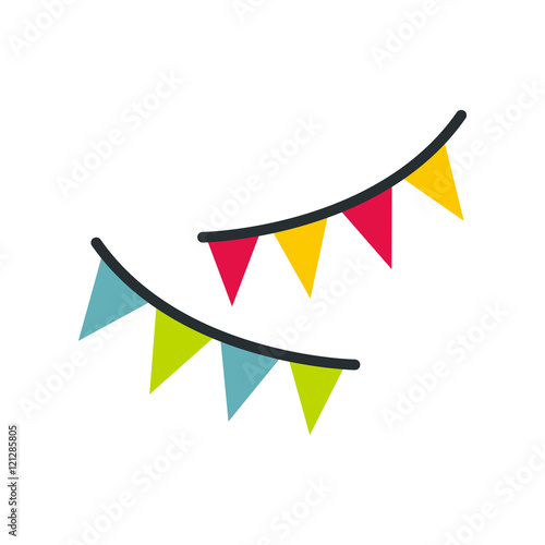 Free Download Holiday flags icon in flat style isolated on white background. Events and parties symbol vector illustration - GFXLoad