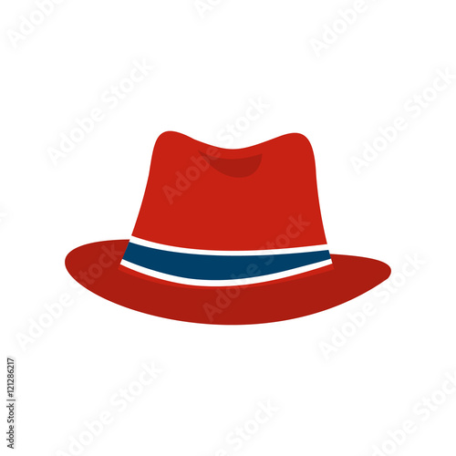 Hat icon in flat style isolated on white background. Headdress symbol vector illustration