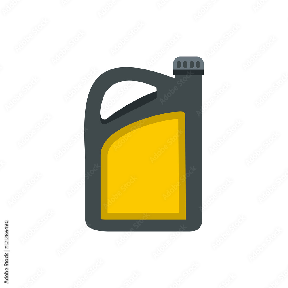 Plastic canister of gasoline icon in flat style isolated on white background. Storage of fuel symbol vector illustration Plastic canister of gasoline icon in flat style isolated on white background. Storage of fuel symbol vector illustration