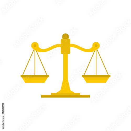 Themis libra icon in flat style isolated on white background. Justice symbol vector illustration