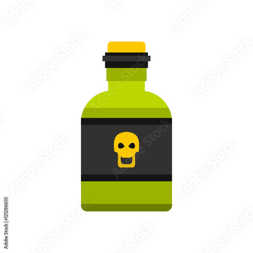 Bottle of poison icon in flat style isolated on white background. Toxin symbol vector illustration