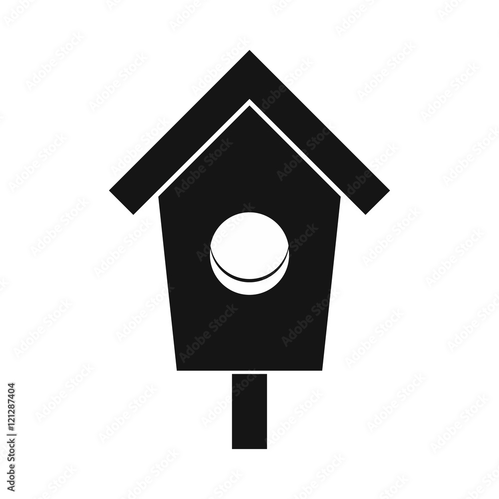 Birdhouse icon in simple style isolated on white background. Bird symbol vector illustration Birdhouse icon in simple style isolated on white background. Bird symbol vector illustration