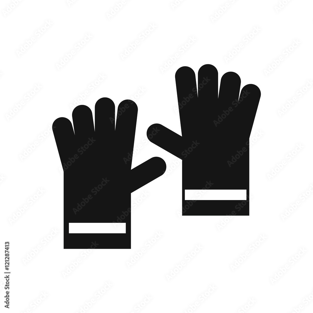 Rubber gloves icon in simple style isolated on white background. Hand protection symbol vector illustration Rubber gloves icon in simple style isolated on white background. Hand protection symbol vector illustration