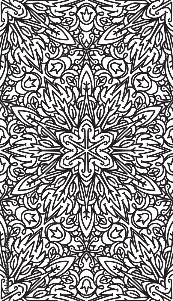 Seamless Abstract Tribal Black-White Pattern. Hand Drawn Ethnic