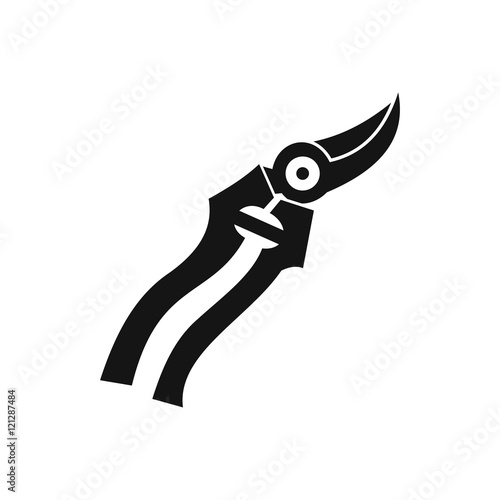 Garden shears icon in simple style isolated on white background. Tool symbol vector illustration