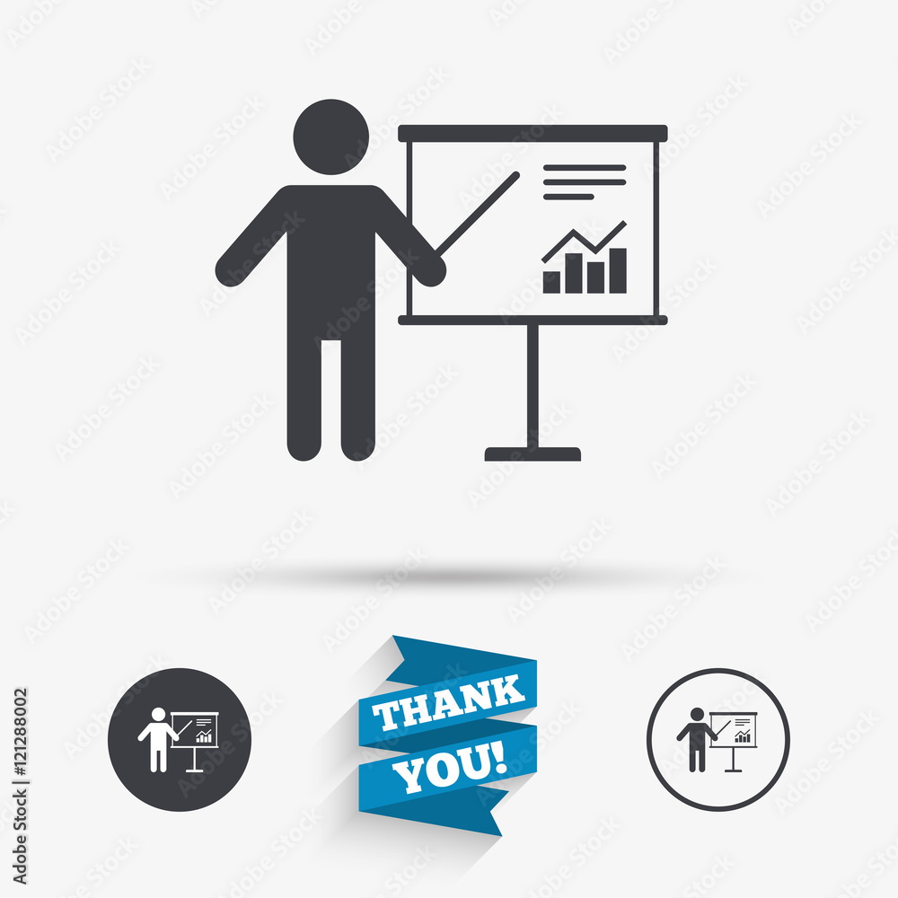 Presentation billboard sign icon. Diagram symbol Presentation billboard sign icon. Diagram symbol