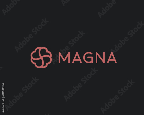 Four hearts social vector symbol. Heart cross logotype. Linear swirl flower medical logo icon sign.