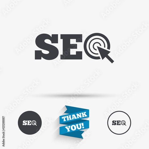 SEO sign icon. Search Engine Optimization symbol.