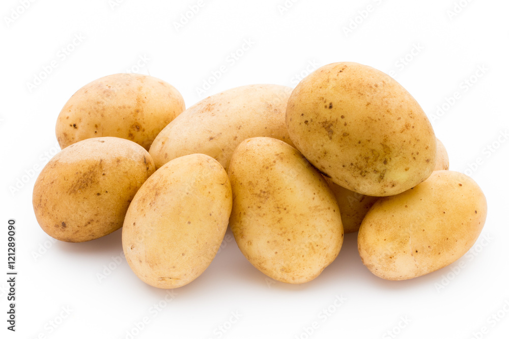 New potato isolated on white background. New potato isolated on white background.