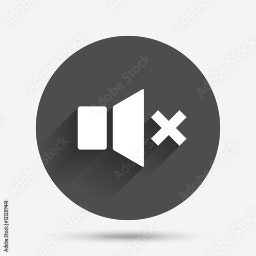 Mute speaker sign icon. Sound symbol.