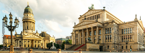 Panoramic Gendarmenmarkt square with German Cathedral © eplisterra