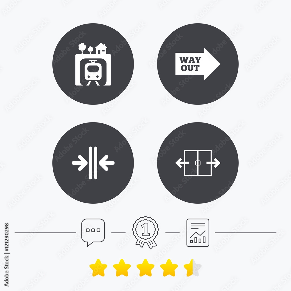 Underground icon. Automatic door symbol. Underground icon. Automatic door symbol.