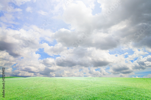 The perfect sky with cloud and grass in park