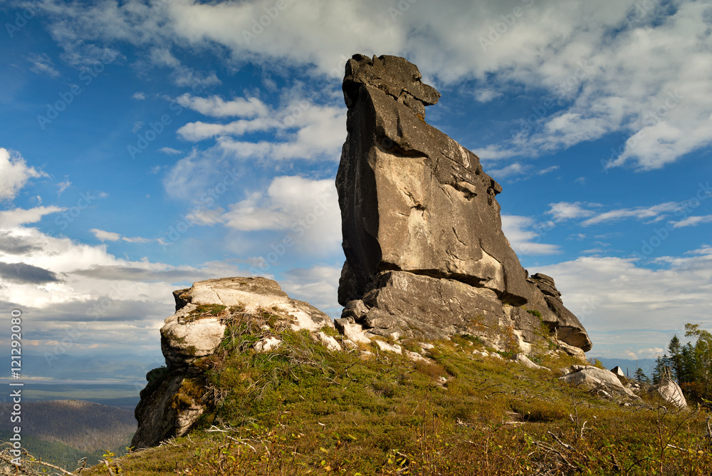 Megalith called Shaman. Beautiful places of the Far East of Russia.