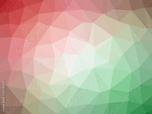 Red green gradient polygon shaped background