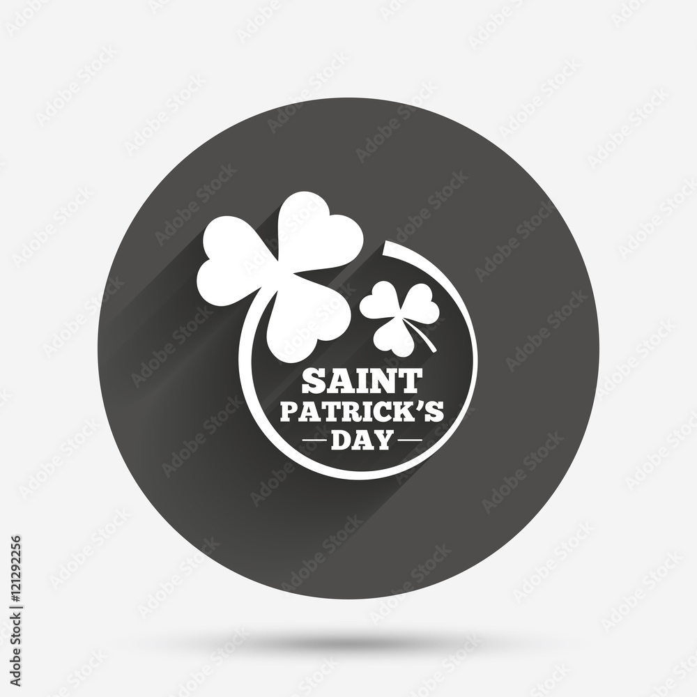 Clovers in circle with three leaves sign. Clovers in circle with three leaves sign.