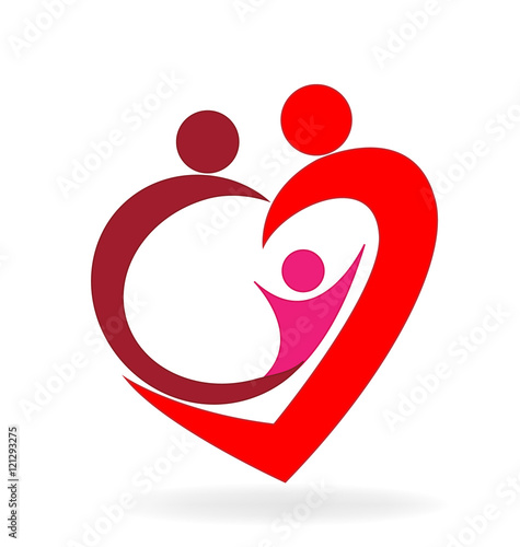 Logo Family love heart vector design