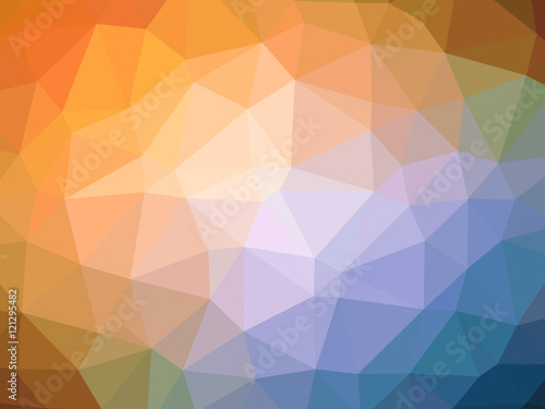 Yellow blue gradient polygon shaped background