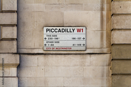 Picadilly street name plates photo