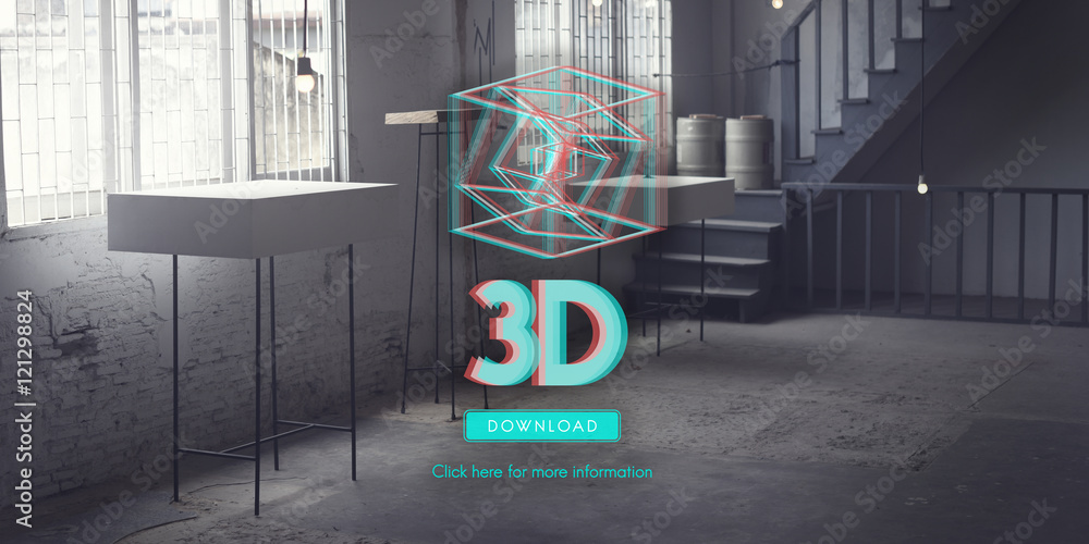 Naklejka premium 3D Three Dimensional Futuristic Display Modern Concept