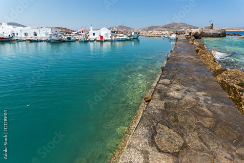 Venetian fortress and small port in Naoussa town, Paros island, Cyclades, Greece © Stoyan Haytov