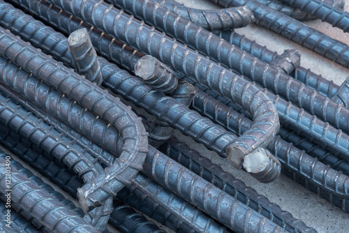 Stampa su tela Division rebar used in construction concrete, End of steel rebar