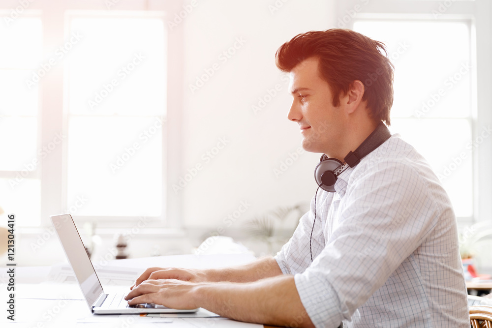 Young businessman in office Young businessman in office