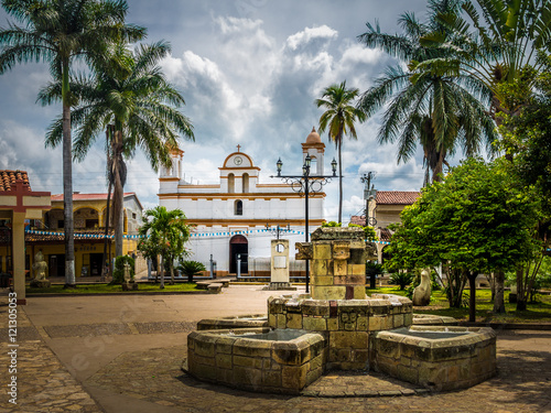 Main square of Copan Ruinas City, Honduras photo