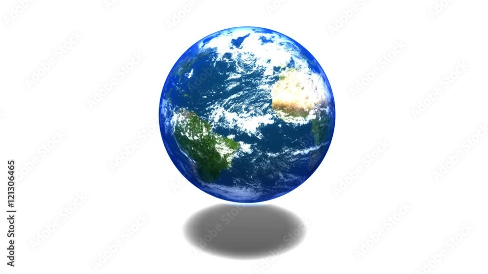Earth Rotating on a White Background Loop Earth Rotating on a White Background Loop