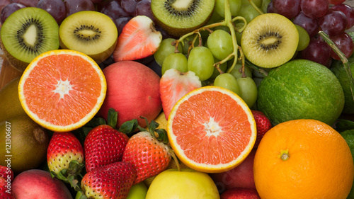 Fototapeta Naklejka Na Ścianę i Meble -  Nutritious fresh fruits and vegetables background