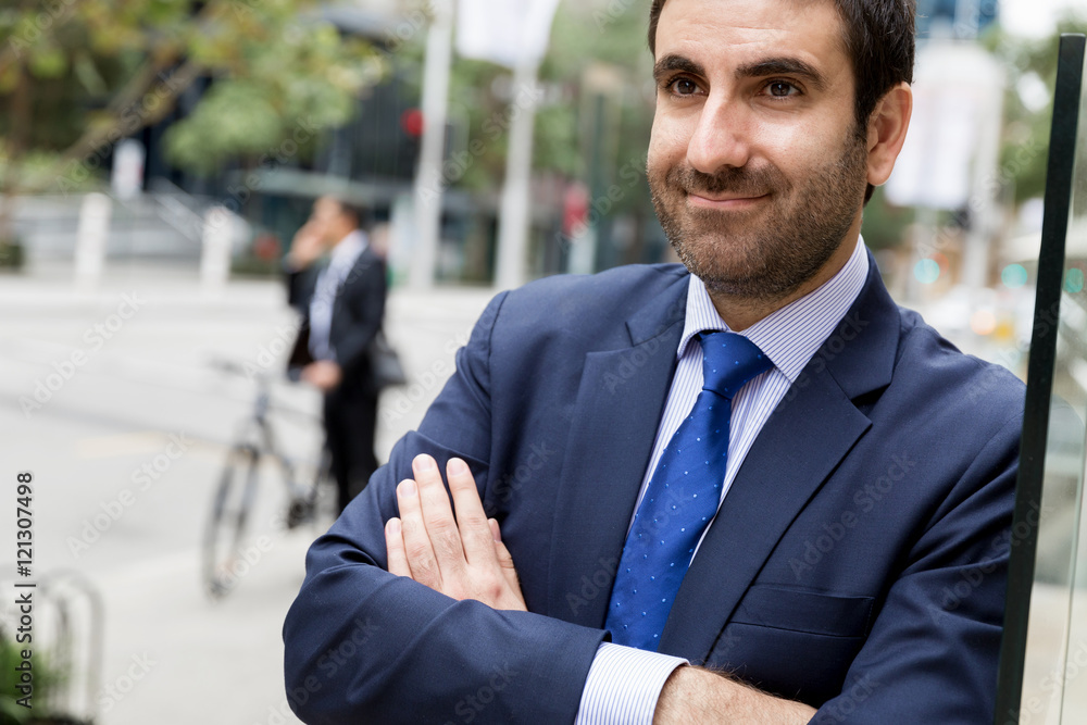 Portrait of handsome businessman outdoor Portrait of handsome businessman outdoor