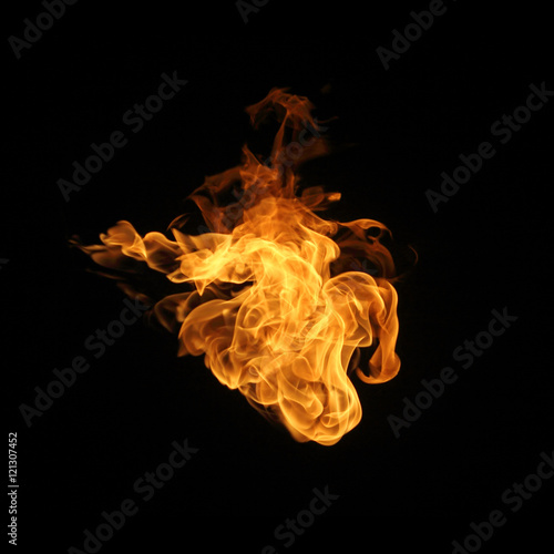 Fire flames collection isolated on black background © jamroenjaiman