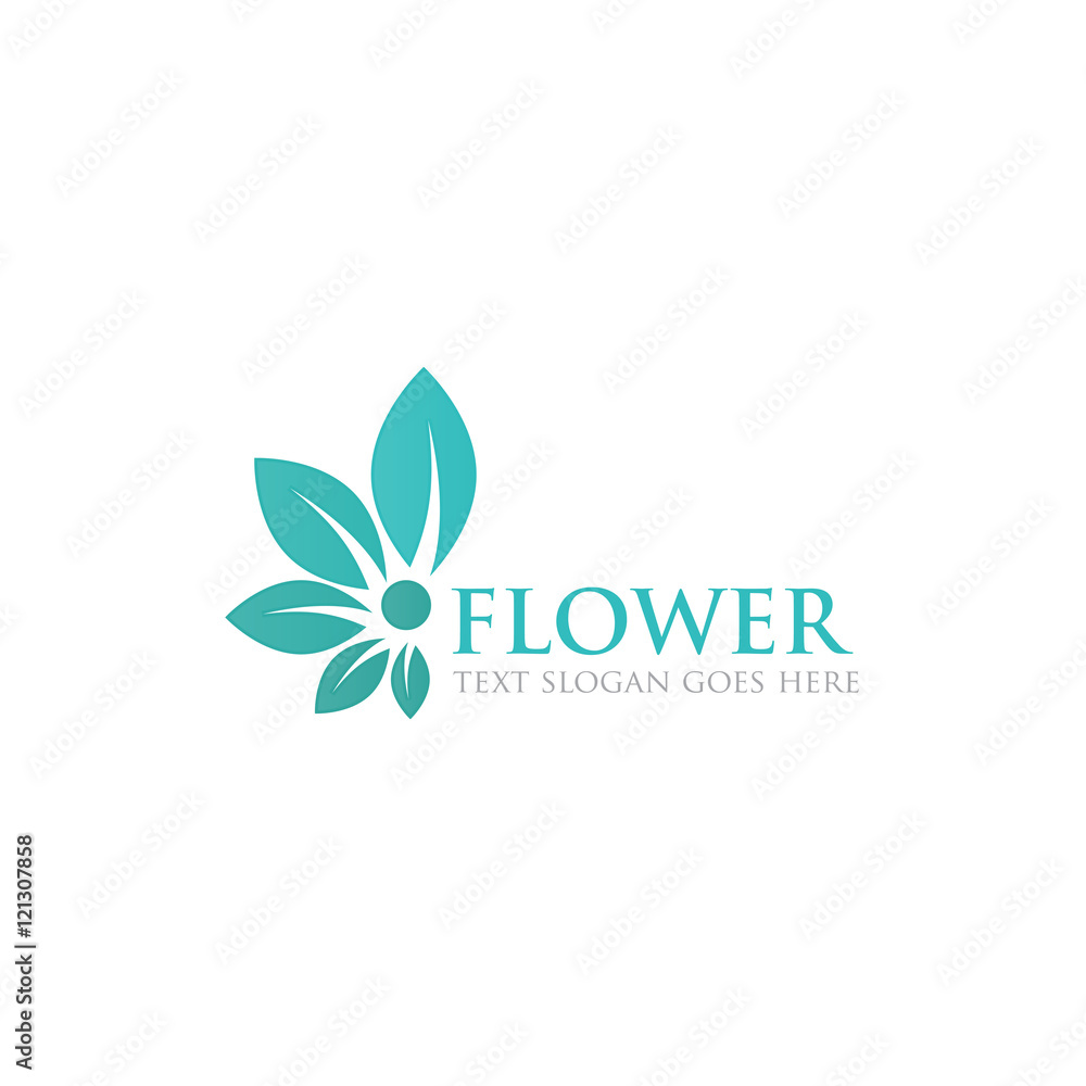 leaf flower logo icon Stock Vector Adobe Stock