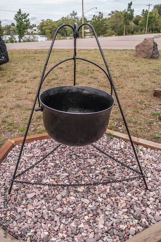 This kettle used for mining looks like a Witch's Cauldron for Halloween This kettle used for mining looks like a Witch's Cauldron for Halloween