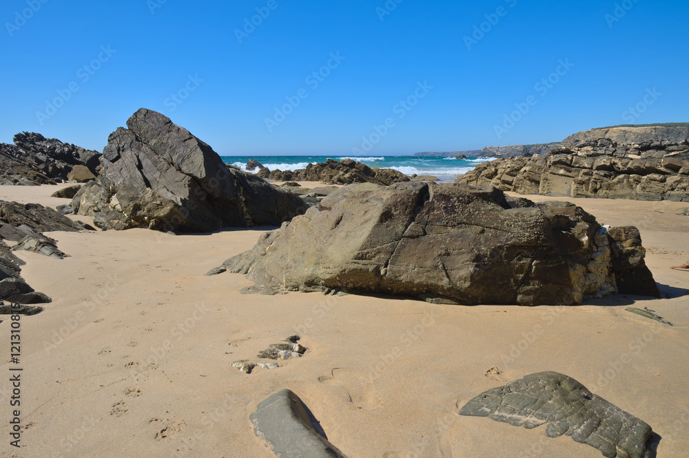 Nossa Senhora Beach in Costa Vicentina, Zambujeira do Mar, Alentejo, Portugal