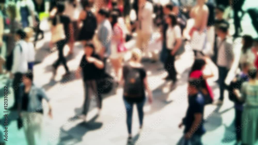 Tokyo crowded street view from above. Defocused look. 4K resolution Tokyo crowded street view from above. Defocused look. 4K resolution