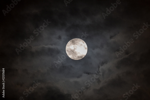 Full moon with clouds