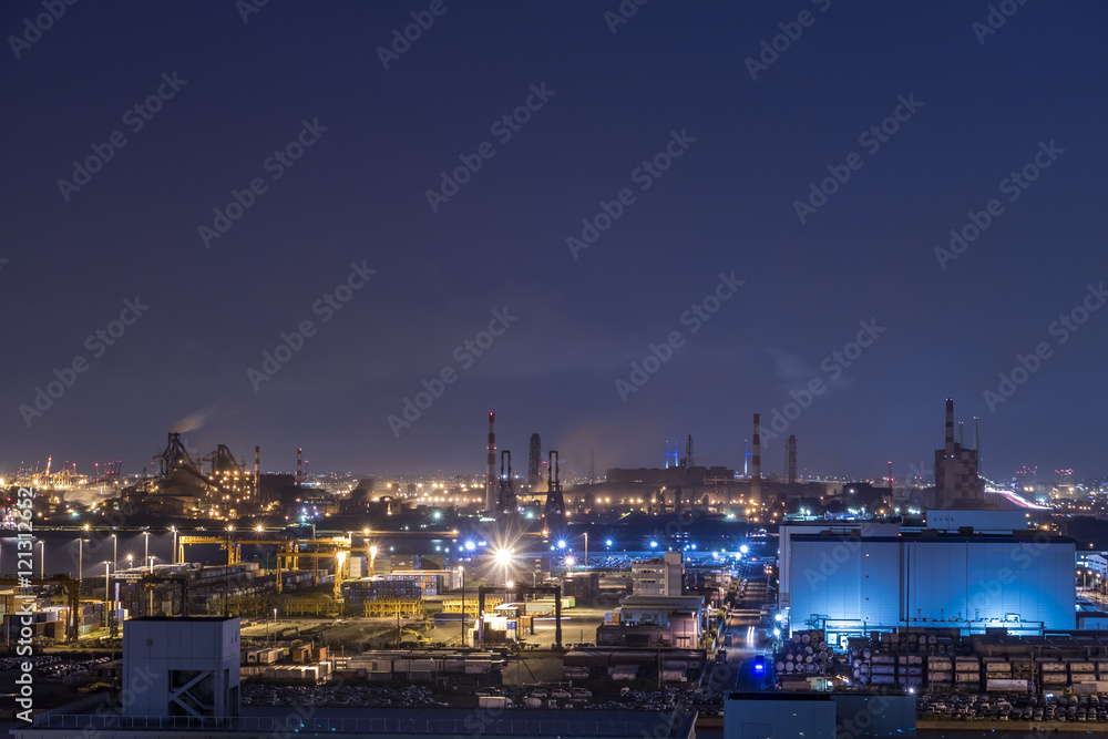 modern manufacturing industry night view