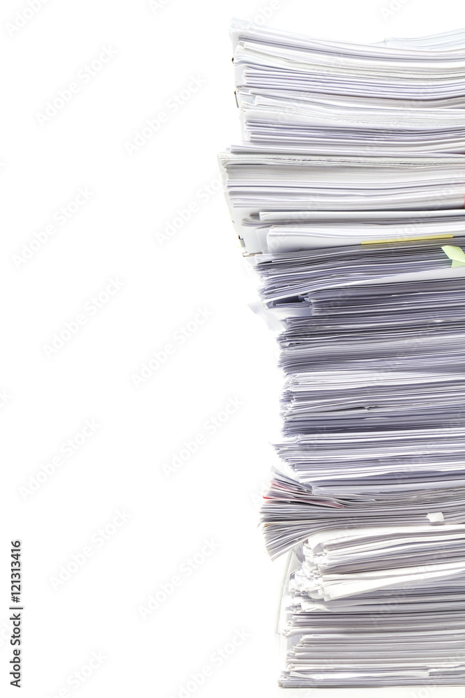Stack of business papers isolated on white background Stack of business papers isolated on white background