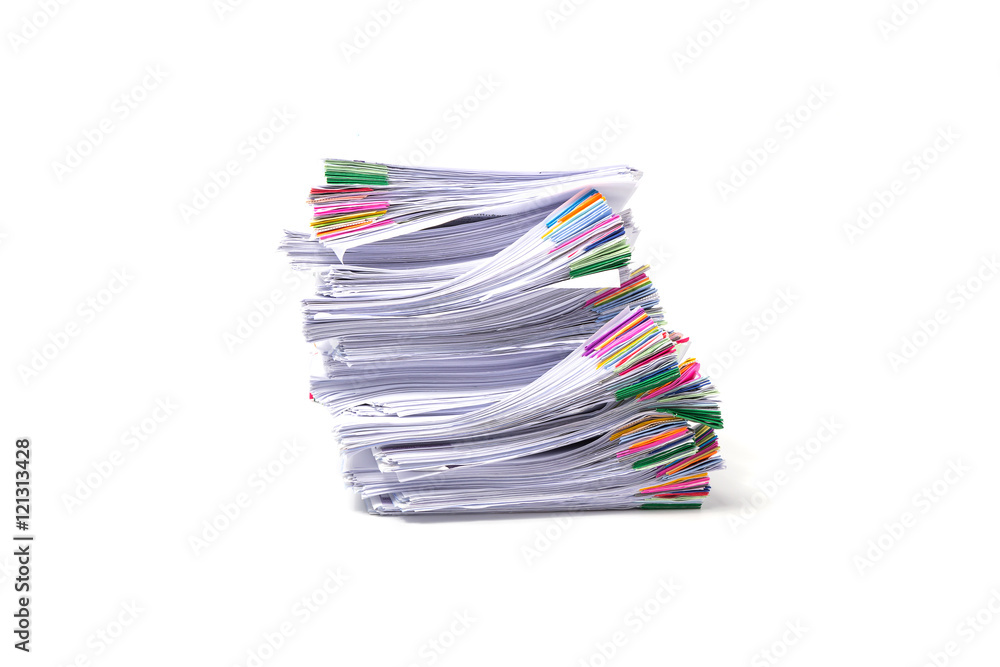Stack of business papers isolated on white background Stack of business papers isolated on white background
