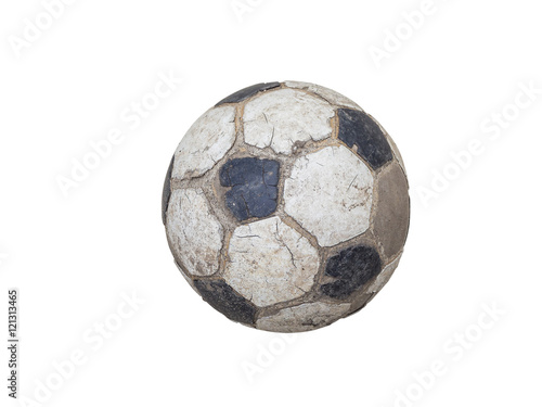 Old  Soccer Ball Isolated on White Background