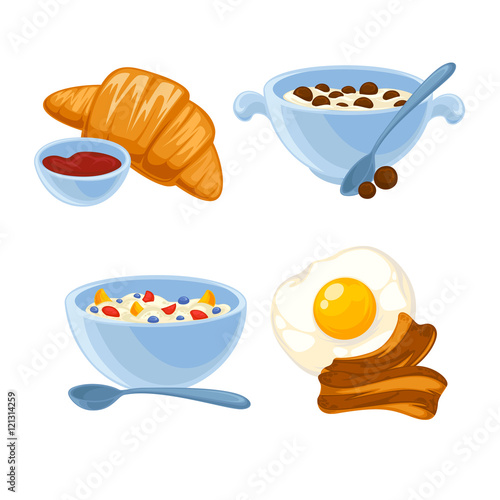 Vector breakfast food set