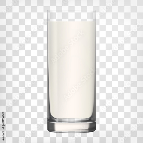 Milk glass on transparent background