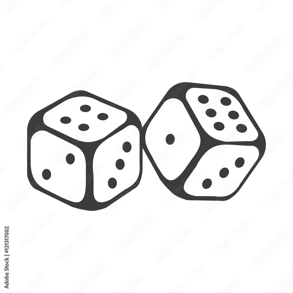 Dice icon. Dice Vector isolated on white background. Flat vector illustration in black. EPS 10 Dice icon. Dice Vector isolated on white background. Flat vector illustration in black. EPS 10